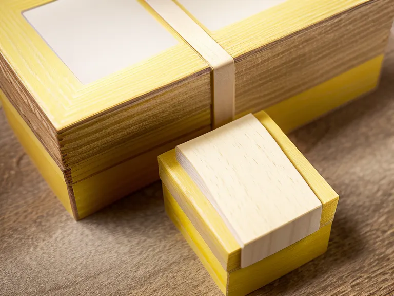 Gelber Karteikasten aus Holz mit handbeschriebenen Karteikarten zur Ahnenarbeit und Trauerbewältigung auf einem alten Eichentisch