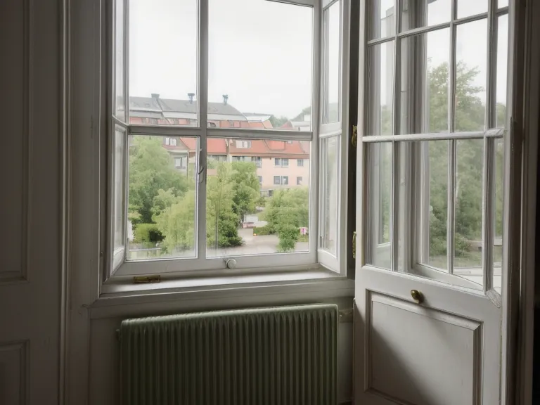 Blick aus einem Potsdamer Fenster auf kahle Parkbäume im Winterlicht als Sinnbild für die Arbeit an der Ahnenlinie