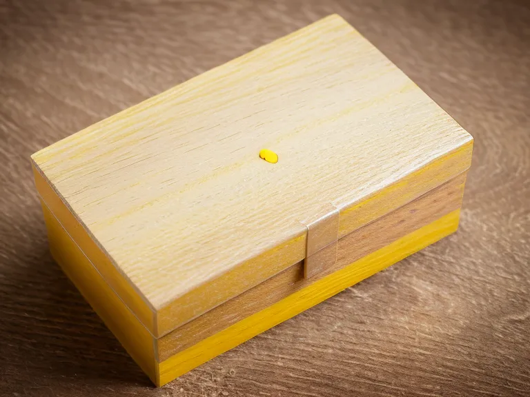 Gelber Holz-Karteikasten mit handgeschriebenen Karteikarten zur Ahnen-Meditation