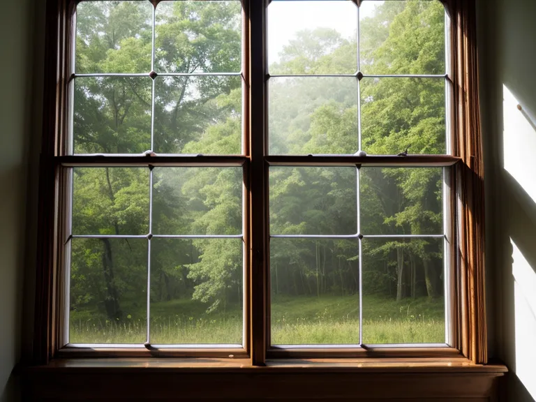 Blick aus einem Potsdamer Fenster Richtung Pfingstberg an einem nebligen Wintermorgen